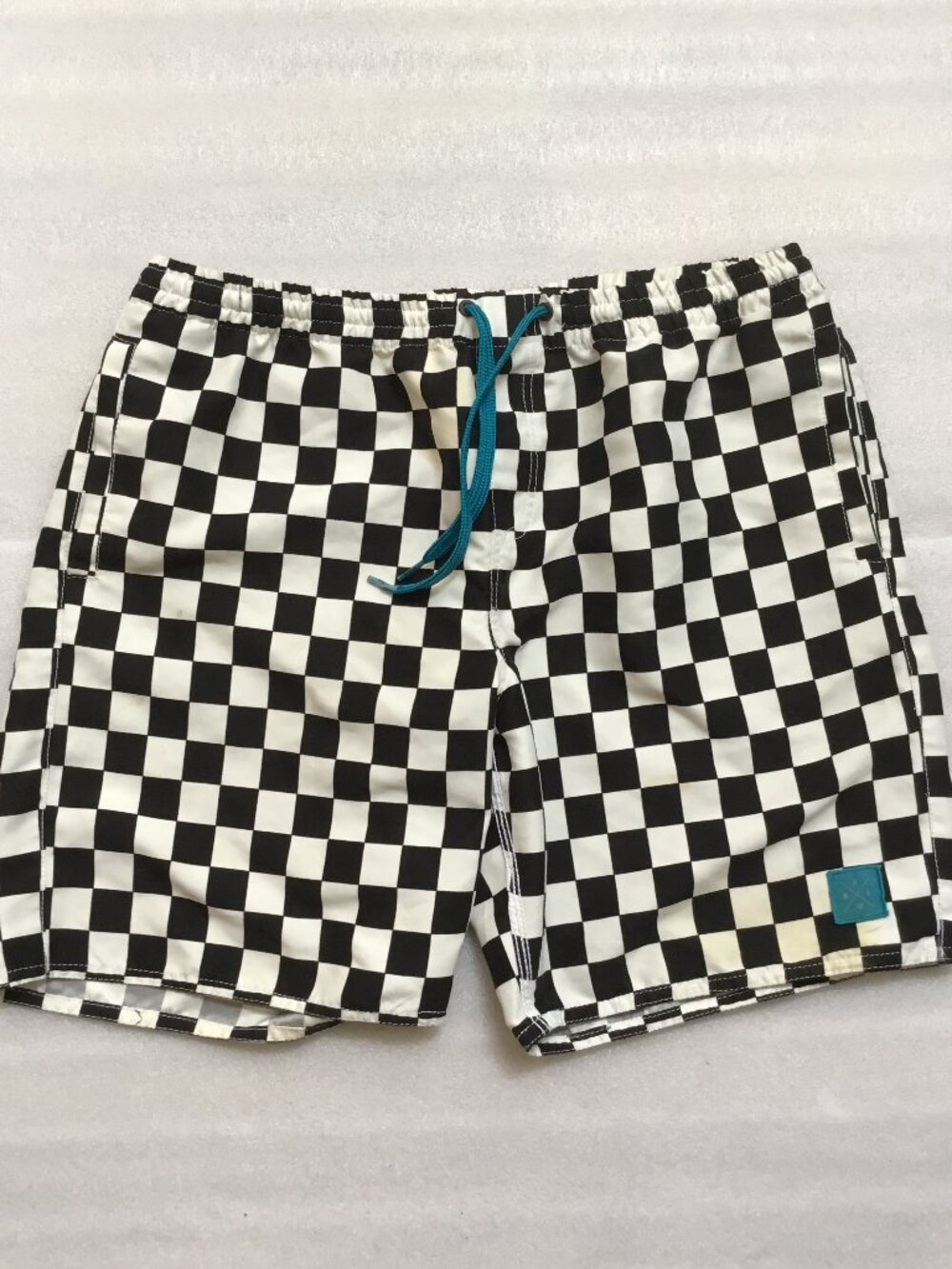 KR3W Men's Quick-Dry Checkerboard Shorts Sports Board Shorts Surfing L